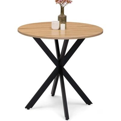 IDMARKET Alix runder Esstisch - 2-4 Personen - Schwarz & Holz IDMARKET Alix runder Esstisch - 2-4 Personen - Schwarz & Holz