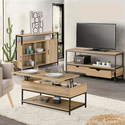 Ensemble de meubles style industriel IDMARKET - Meuble TV, table basse, buffet - Publicité Ensemble de meubles style industriel IDMARKET - Meuble TV, table basse, buffet - Publicité