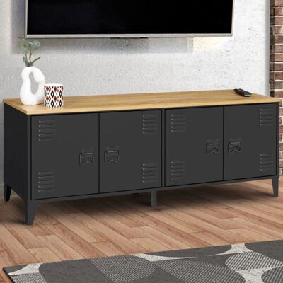 Idmarket Ester Buffet industriel 4 portes - 140cm Idmarket Ester Buffet industriel 4 portes - 140cm