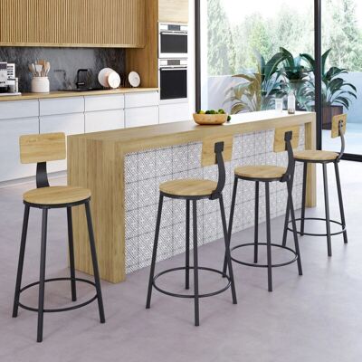 IDMARKET Detroit Tabourets de Bar Industriels - Lot de 4 IDMARKET Detroit Tabourets de Bar Industriels - Lot de 4