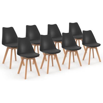 IDMARKET 8 Chaises de salle à manger scandinaves noires - Chaises de salle à manger IDMARKET 8 Chaises de salle à manger scandinaves noires - Chaises de salle à manger