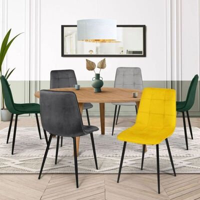 Idmarket Chaises en Velours Mila - Ensemble de 6 Idmarket Chaises en Velours Mila - Ensemble de 6