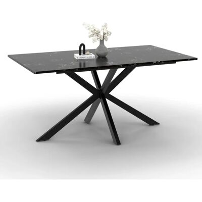 Table à manger Idmarket Alaska - Effet marbre noir, 8 places Table à manger Idmarket Alaska - Effet marbre noir, 8 places