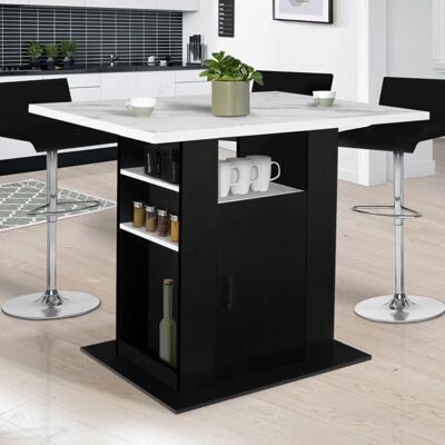IDMARKET Alaska 110 cm Marmor-Effekt schwarze Kücheninsel mit Stauraum IDMARKET Alaska 110 cm Marmor-Effekt schwarze Kücheninsel mit Stauraum