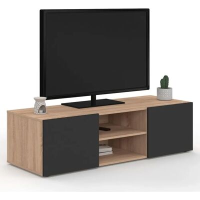 Idmarket Meuble TV Eli - Effet Bois Noir 113cm - Publicité Idmarket Meuble TV Eli - Effet Bois Noir 113cm - Publicité
