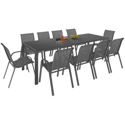 Idmarket - Ensemble de meubles de jardin Madrid - table 240cm & 10 chaises Idmarket - Ensemble de meubles de jardin Madrid - table 240cm & 10 chaises