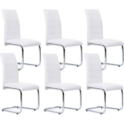 IDMARKET MIA Weiße Esszimmerstühle - Set von 6 IDMARKET MIA Weiße Esszimmerstühle - Set von 6