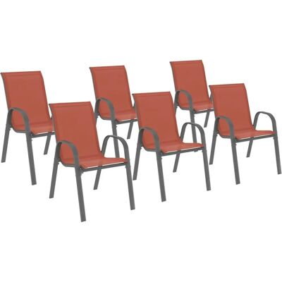Idmarket Lyma 6er Gartenstuhl-Set - Metall & Textilene Idmarket Lyma 6er Gartenstuhl-Set - Metall & Textilene