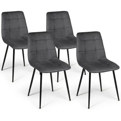 Idmarket Mila Chaises en velours - Chaises Idmarket Mila Chaises en velours - Chaises