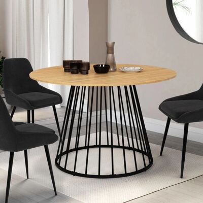 IDMARKET YUNA table ronde pour 6 personnes IDMARKET YUNA table ronde pour 6 personnes