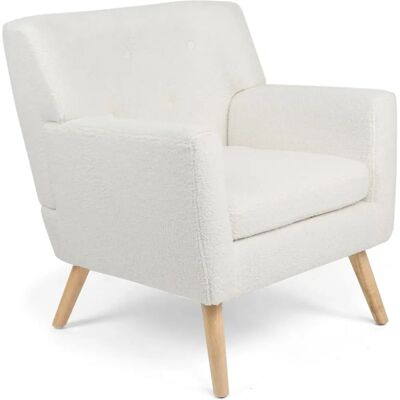 IDMARKET - LIV - Blanc - Bouclé - Armchair IDMARKET - LIV - Blanc - Bouclé - Armchair