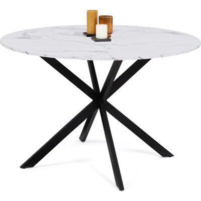 IDMARKET Alaska Table Ronde Effet Marbre - 120cm IDMARKET Alaska Table Ronde Effet Marbre - 120cm