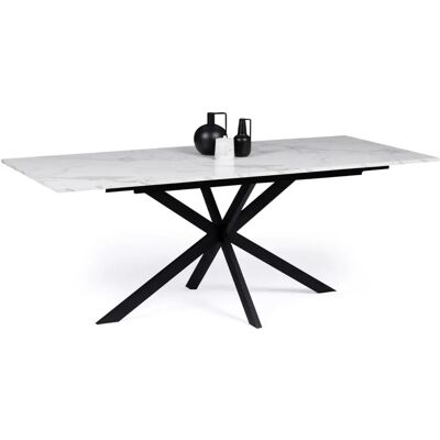 Table à manger Alaska d'Idmarket - Extensible 160-200cm - Effet marbre Table à manger Alaska d'Idmarket - Extensible 160-200cm - Effet marbre