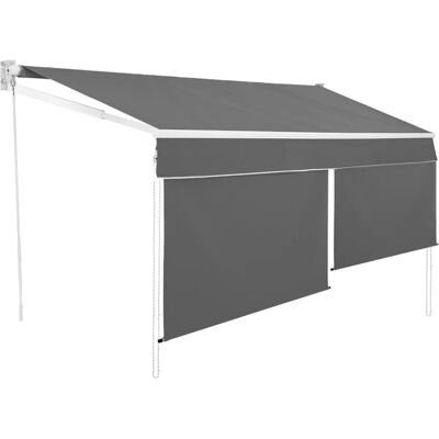 IDMARKET - Toldo manual 4x3 m gris antracita con faldón H.1,50 m - Store - Publicité IDMARKET - Toldo manual 4x3 m gris antracita con faldón H.1,50 m - Store - Publicité