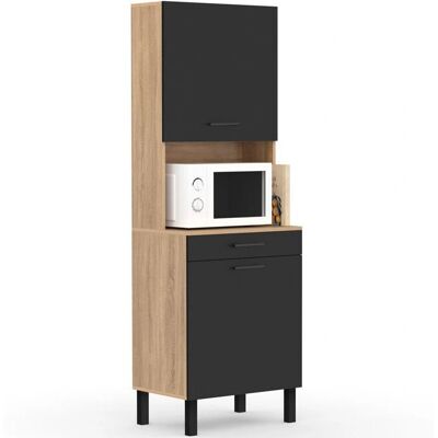 IDMARKET CINA buffet de cuisine - buffet de cuisine - 60 cm - miel et noir - Publicité IDMARKET CINA buffet de cuisine - buffet de cuisine - 60 cm - miel et noir - Publicité