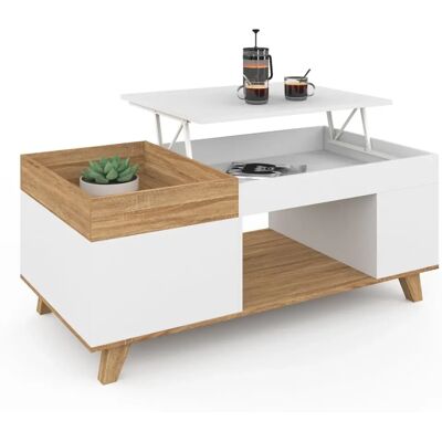 Mesa de centro Lola IDMARKET - Elevable, Almacenaje, Diseño Moderno Mesa de centro Lola IDMARKET - Elevable, Almacenaje, Diseño Moderno