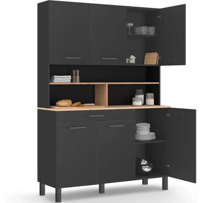 Idmarket Meuble de cuisine cina 120 cm - 6 portes et tiroir Idmarket Meuble de cuisine cina 120 cm - 6 portes et tiroir
