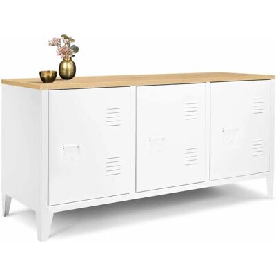 IDMARKET Ester meuble bas - design industriel moderne - 113cm rangement IDMARKET Ester meuble bas - design industriel moderne - 113cm rangement