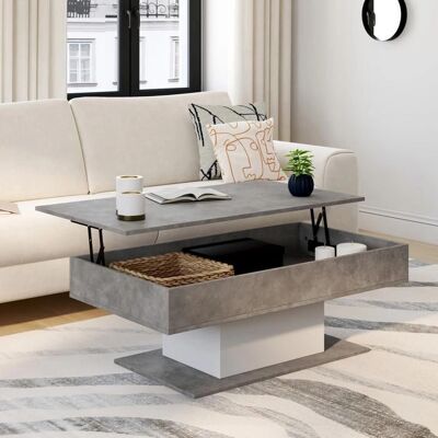 Table basse réglable Eden avec effet béton - Idmarket Table basse réglable Eden avec effet béton - Idmarket