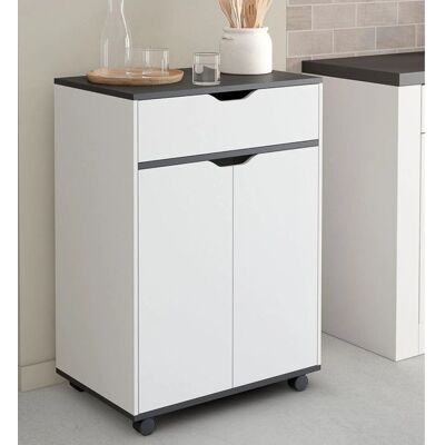 Idmarket L.60 cm Armoire de Cuisine Blanc et Gris - Rangement Multifonctionnel Idmarket L.60 cm Armoire de Cuisine Blanc et Gris - Rangement Multifonctionnel