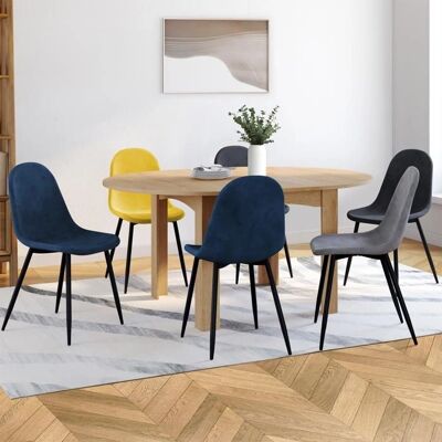 Idmarket Chaises Velours Dali - Ensemble de 6 Idmarket Chaises Velours Dali - Ensemble de 6