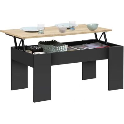 IDMARKET TARA Table Basse - Réglable, Moderne, Rangement IDMARKET TARA Table Basse - Réglable, Moderne, Rangement
