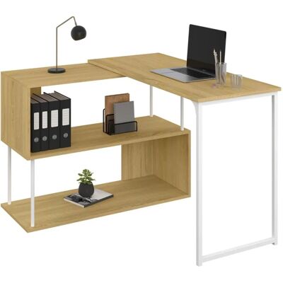 Idmarket Detroit Bureau d'angle pivotant à 180° avec étagère en S - Bureau Idmarket Detroit Bureau d'angle pivotant à 180° avec étagère en S - Bureau