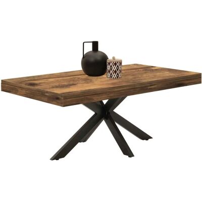 IDMARKET - ALIX - Bois sombre - Métal noir - Table basse IDMARKET - ALIX - Bois sombre - Métal noir - Table basse