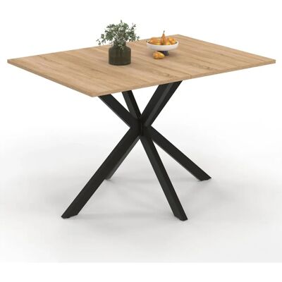Table à manger ALIX IDMARKET 110cm style industriel bois & noir Table à manger ALIX IDMARKET 110cm style industriel bois & noir