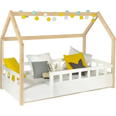 IDMARKET Lit cabane pour enfant avec barrières - Lit superposé IDMARKET Lit cabane pour enfant avec barrières - Lit superposé