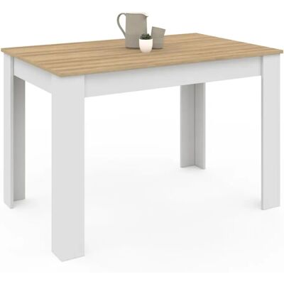Idmarket - Mesa de comedor rectangular blanca de madera - 4-6 Personas Idmarket - Mesa de comedor rectangular blanca de madera - 4-6 Personas