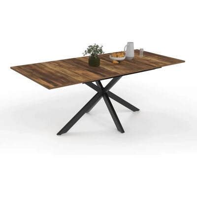 Table à manger extensible Idmarket Alix - Bois foncé & noir - 160-200cm Table à manger extensible Idmarket Alix - Bois foncé & noir - 160-200cm