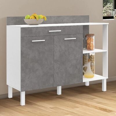 Idmarket CINA 120 cm buffet de cuisine - Design moderne, Spacieux, 2 portes + tiroir Idmarket CINA 120 cm buffet de cuisine - Design moderne, Spacieux, 2 portes + tiroir