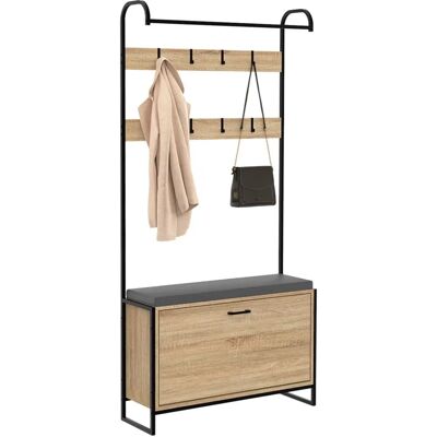 IDMARKET Armoire d'entrée LUIS avec banc et rangement à chaussures - Style industriel IDMARKET Armoire d'entrée LUIS avec banc et rangement à chaussures - Style industriel