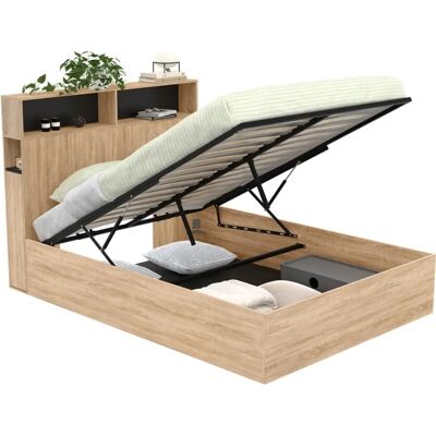 Lit double Clyde avec rangement - 140x190cm Lit double Clyde avec rangement - 140x190cm