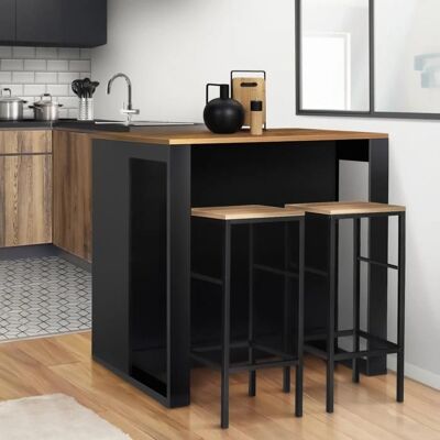 IDMARKET Table de bar en bois noir JUNO - Publicité IDMARKET Table de bar en bois noir JUNO - Publicité