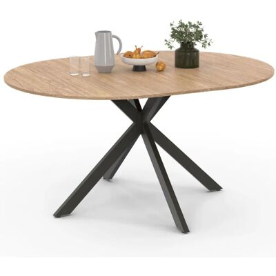 Mesa de comedor redonda extensible IDMARKET Alix - Estilo industrial Mesa de comedor redonda extensible IDMARKET Alix - Estilo industrial