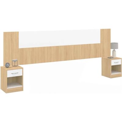 IDMARKET - SAPA - Bois - Finition blanche - Ensemble de tête de lit IDMARKET - SAPA - Bois - Finition blanche - Ensemble de tête de lit