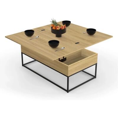 IDMARKET Table convertible Detroit pour salon et salle à manger IDMARKET Table convertible Detroit pour salon et salle à manger