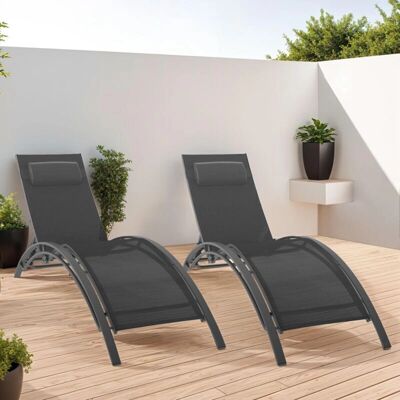 IDMARKET 2 Sillas de jardín reclinables - Ajustables, Ligeras, Resistentes al UV IDMARKET 2 Sillas de jardín reclinables - Ajustables, Ligeras, Resistentes al UV