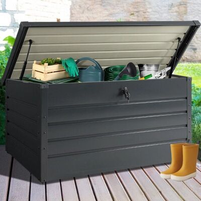 IDMARKET Coffre de jardin en métal - 810L, verrouillable, étanche IDMARKET Coffre de jardin en métal - 810L, verrouillable, étanche