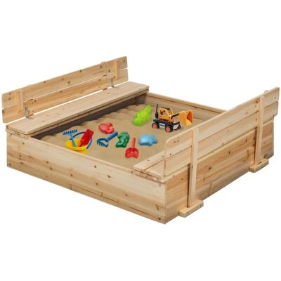 Arenas de madera Idmarket avec 2 bancs et housse de protection Arenas de madera Idmarket avec 2 bancs et housse de protection