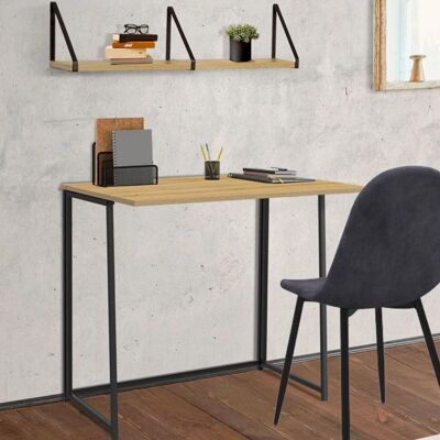 IDMARKET - Detroit - Bois et Métal - Pliable - Bureau IDMARKET - Detroit - Bois et Métal - Pliable - Bureau