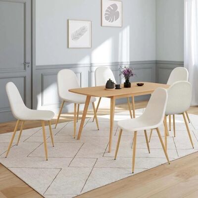 IDMARKET Chaises de salle à manger - 6 modernes en tissu bouclette IDMARKET Chaises de salle à manger - 6 modernes en tissu bouclette