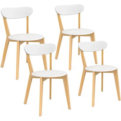 IDMARKET - Freja - Blanc - Bois - Chaise de dining IDMARKET - Freja - Blanc - Bois - Chaise de dining