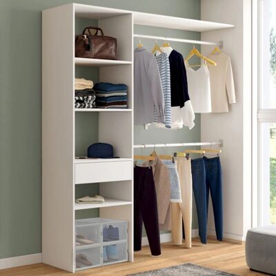 Conjunto vestidor Idmarket Meline 160x40x180cm - Almacenamiento y Armario Doble Conjunto vestidor Idmarket Meline 160x40x180cm - Almacenamiento y Armario Doble