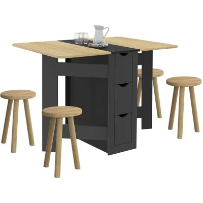 Console Pliable Idmarket Edi - Effet Hêtre, 3 tiroirs Console Pliable Idmarket Edi - Effet Hêtre, 3 tiroirs