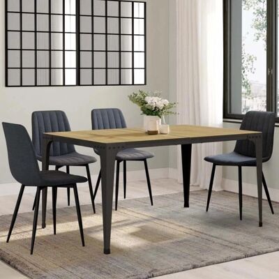 Table à manger IDMARKET NELLY - Rectangulaire, 150cm, 8 Personnes, Style Industriel Table à manger IDMARKET NELLY - Rectangulaire, 150cm, 8 Personnes, Style Industriel