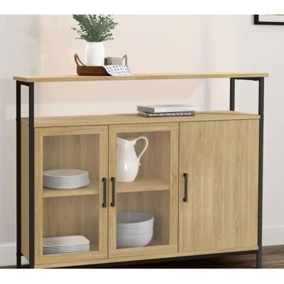 IDMARKET Detroit Buffet de 2 portes au style industriel IDMARKET Detroit Buffet de 2 portes au style industriel