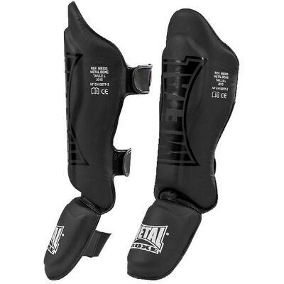 Protections tibias et pieds Metal Boxe - Ergonomique, Léger, Noir - Publicité Protections tibias et pieds Metal Boxe - Ergonomique, Léger, Noir - Publicité